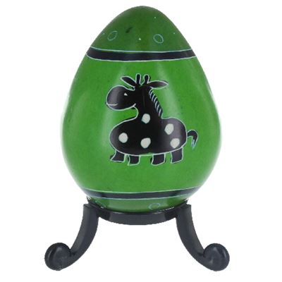 Giraffe Soapstone Egg with Free Stand